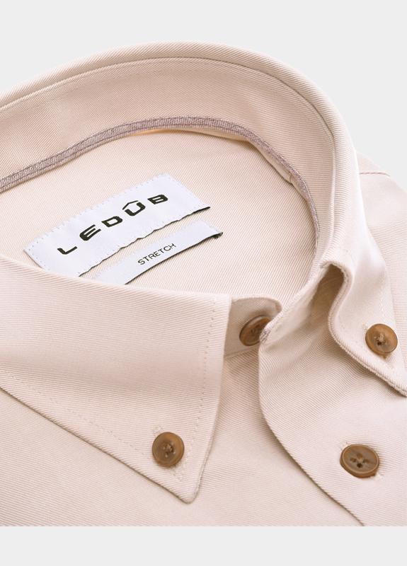 Ledub Business hemd lange mouw Bruin  0143275/620-690-000