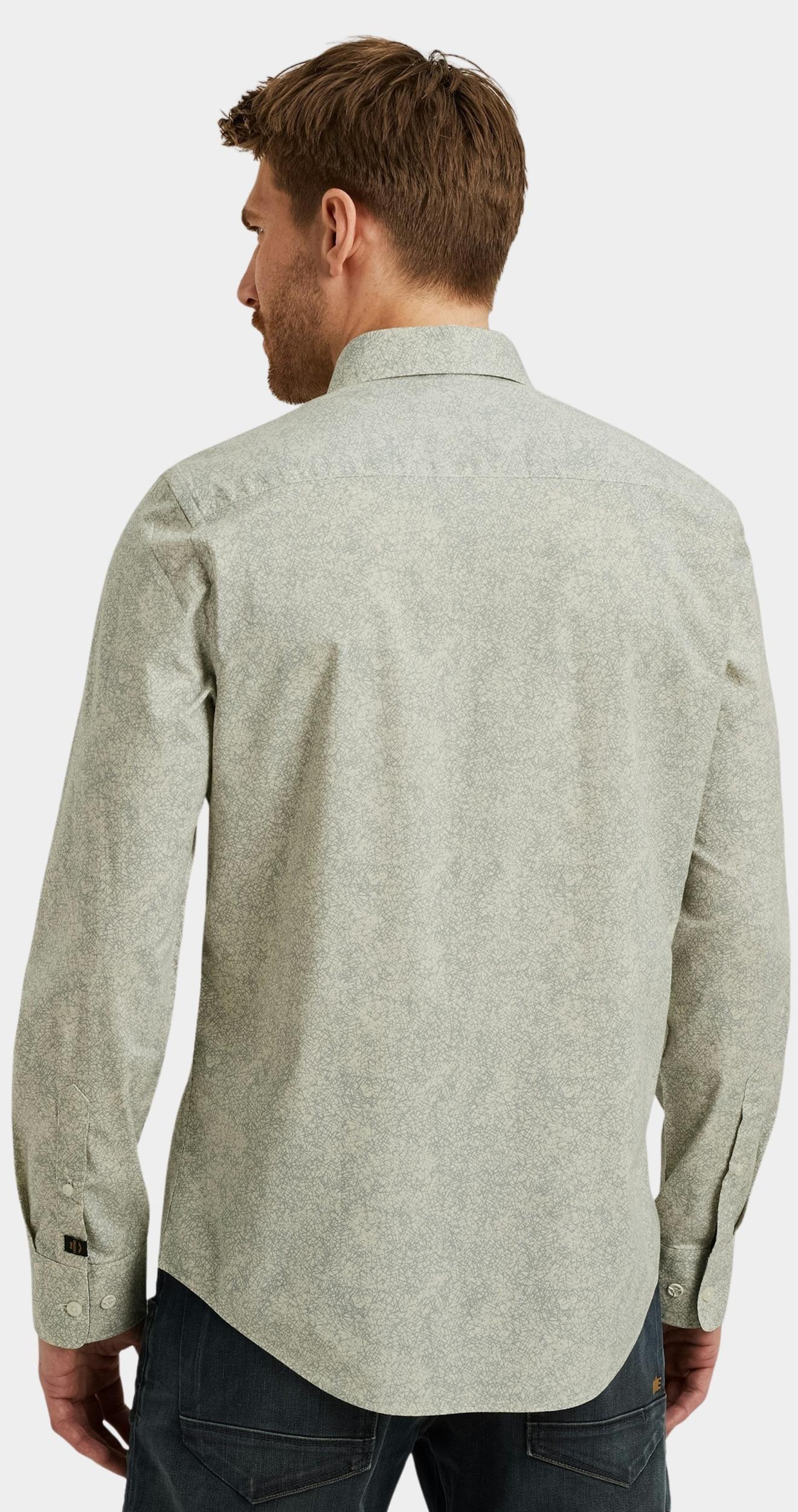 PME Legend Casual hemd lange mouw Groen LONG SLEEVE SHIRT Print on Ct PSI2508211/7011