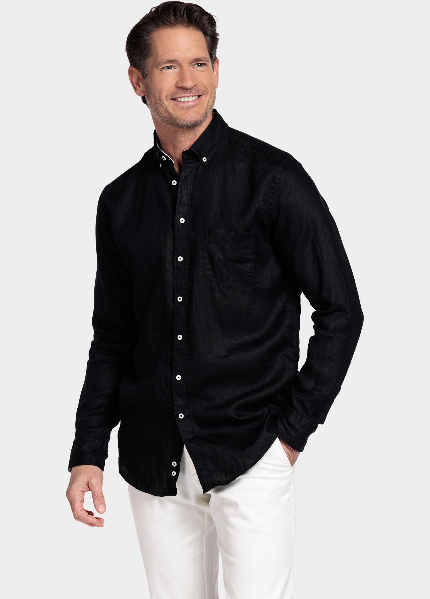 Giordano Overhemd heren Zwart Ivy Long Sleeve Button Down S 617009/90