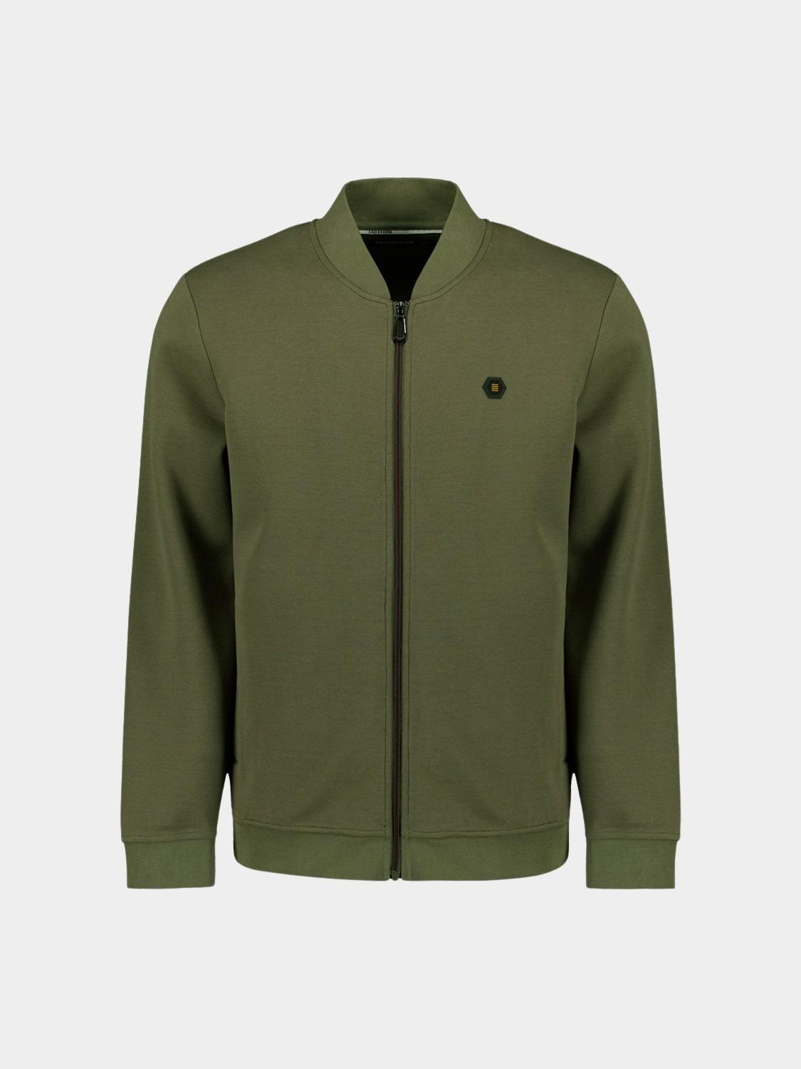 No Excess Vest Groen Sweater Full Zipper Pique Bom N1006/186