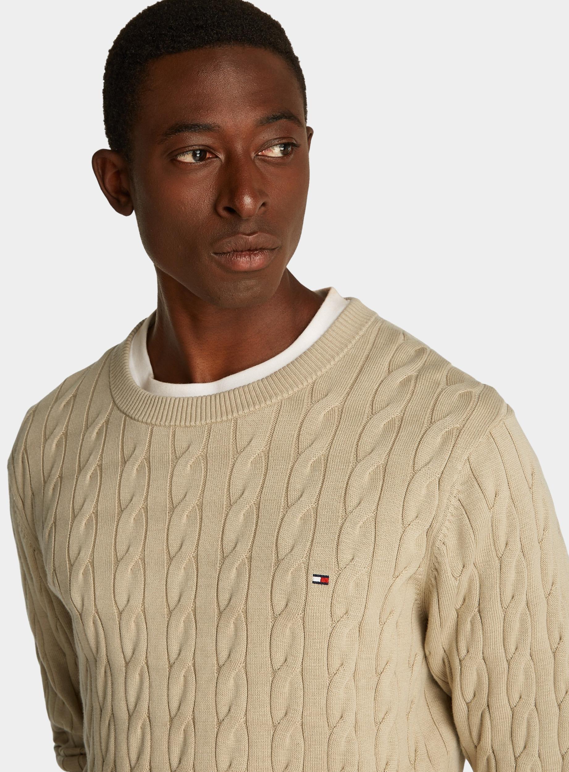 Tommy Hilfiger Pullover Bruin Classic Cotton Cable Crew Neck MW0MW33132/RBT