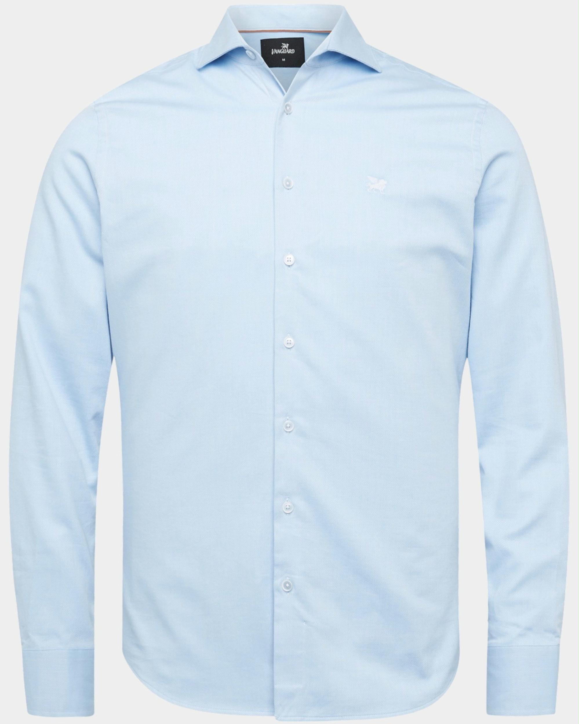 Vanguard Casual hemd lange mouw Blauw Long Sleeve Shirt Power stret VSI2302204 5401