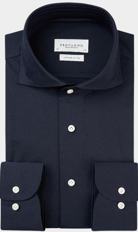 Profuomo Business hemd lange mouw Blauw Japanese knitted PP2HC10010/P