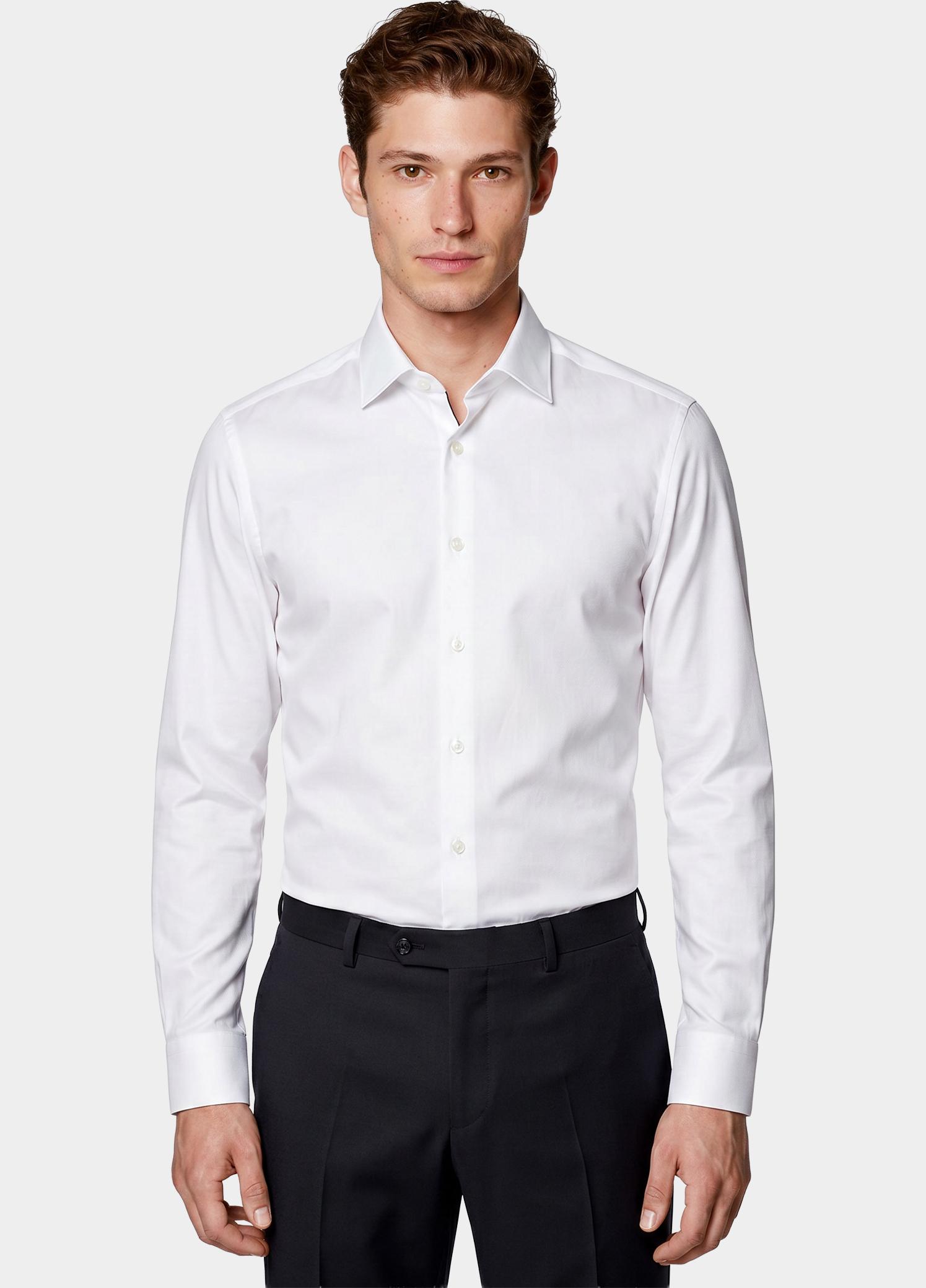 Olymp Business hemd lange mouw Wit extra slim fit van jersey 250374/00