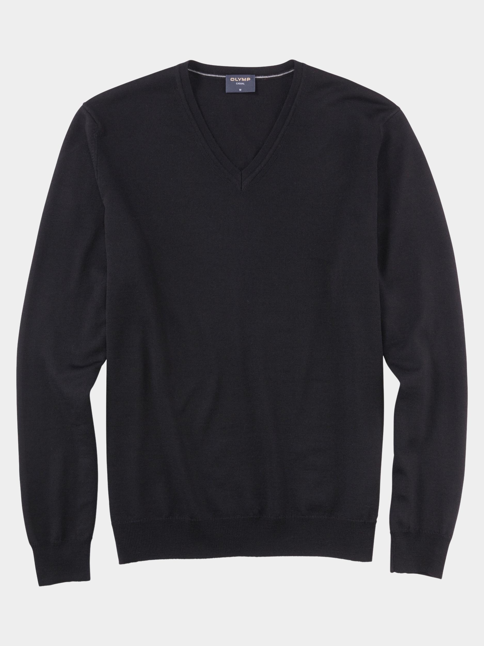 Olymp Pullover Zwart V-pullover basic merino 015010/68