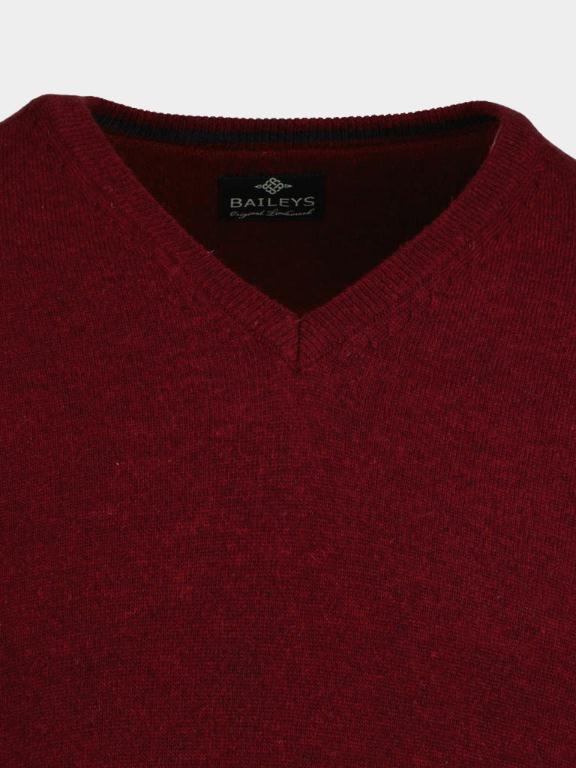 Baileys Pullover Rood Schotse lamswollen V-pullover 200071/548