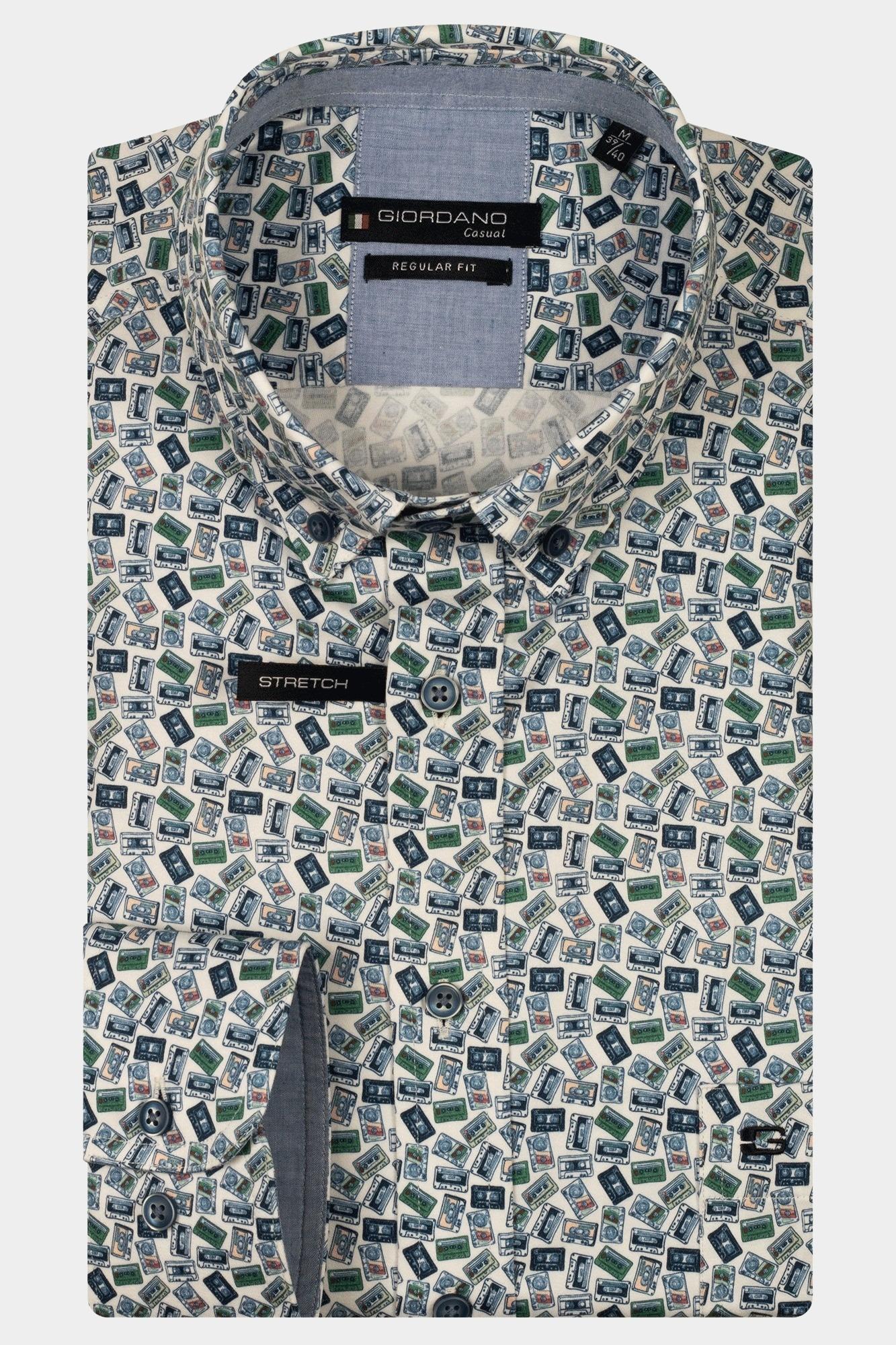 Giordano Casual hemd lange mouw Groen Ivy Long sleeve button down 517014/70