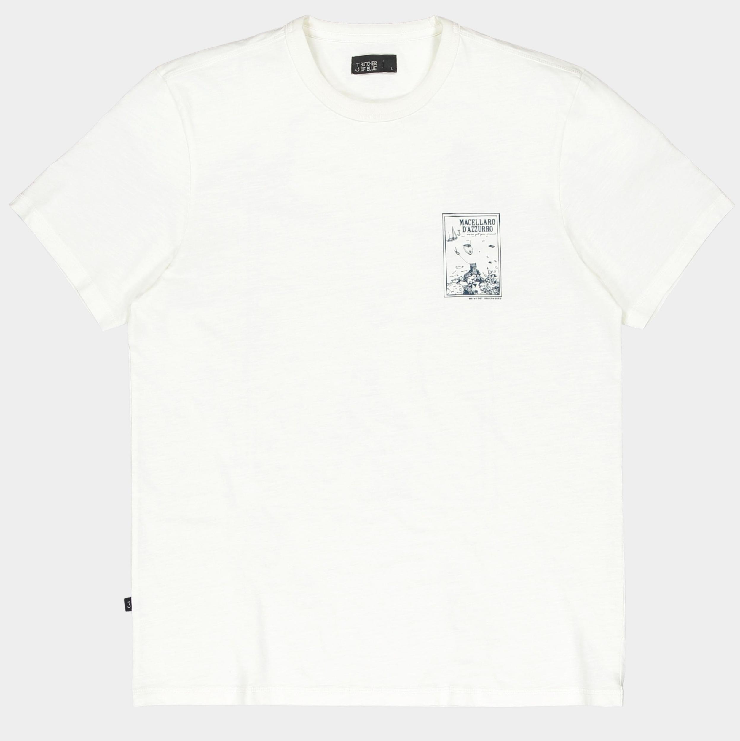Butcher of Blue T-shirt korte mouw Wit Fresco Dazzuro Tee M2512007/112