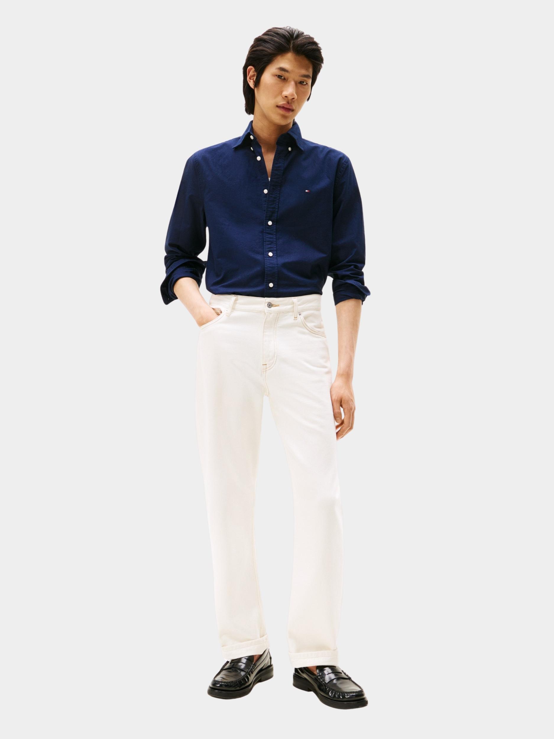 Tommy Hilfiger Casual hemd lange mouw Blauw SOLID HERITAGE OXFORD RF SHIR MW0MW35774/0G0