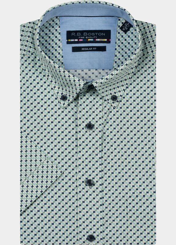 R.B. Boston overhemd korte mouw heren Multi Marshall SS Button Down 616670/716