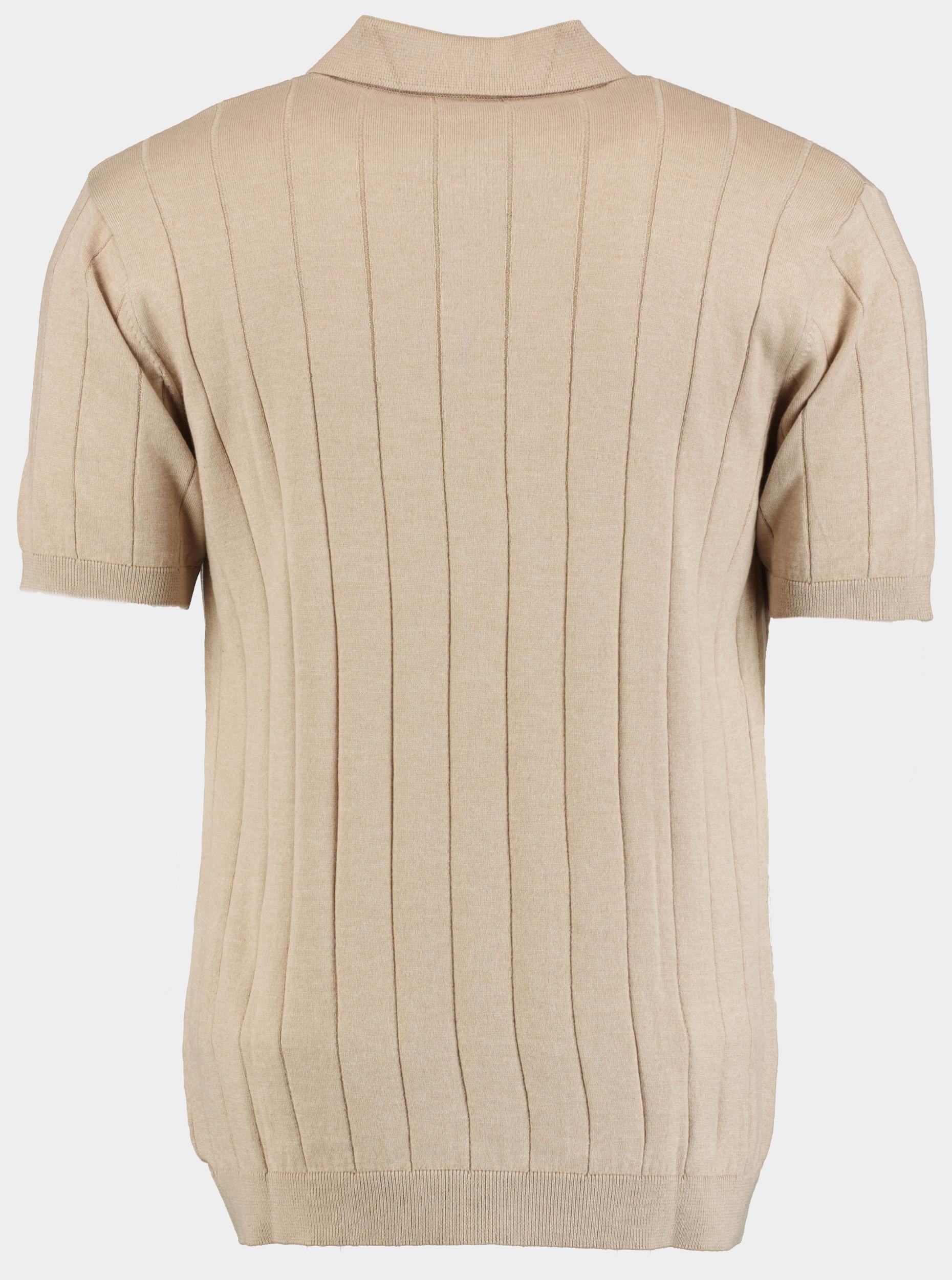 Bos Polo korte mouw Beige met getrokken naald 313/267
