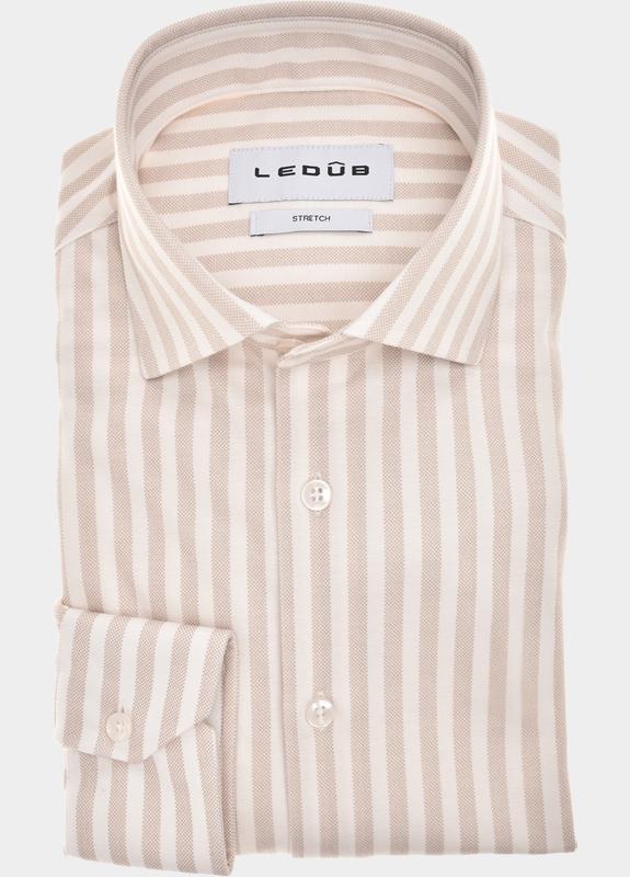 Ledub Business hemd lange mouw Bruin  0143405/620-000-000