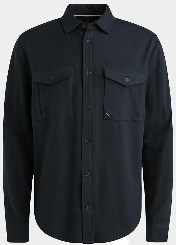 Vanguard Casual hemd lange mouw Blauw Long Sleeve Shirt Brushed Mel VSI2509227/5073