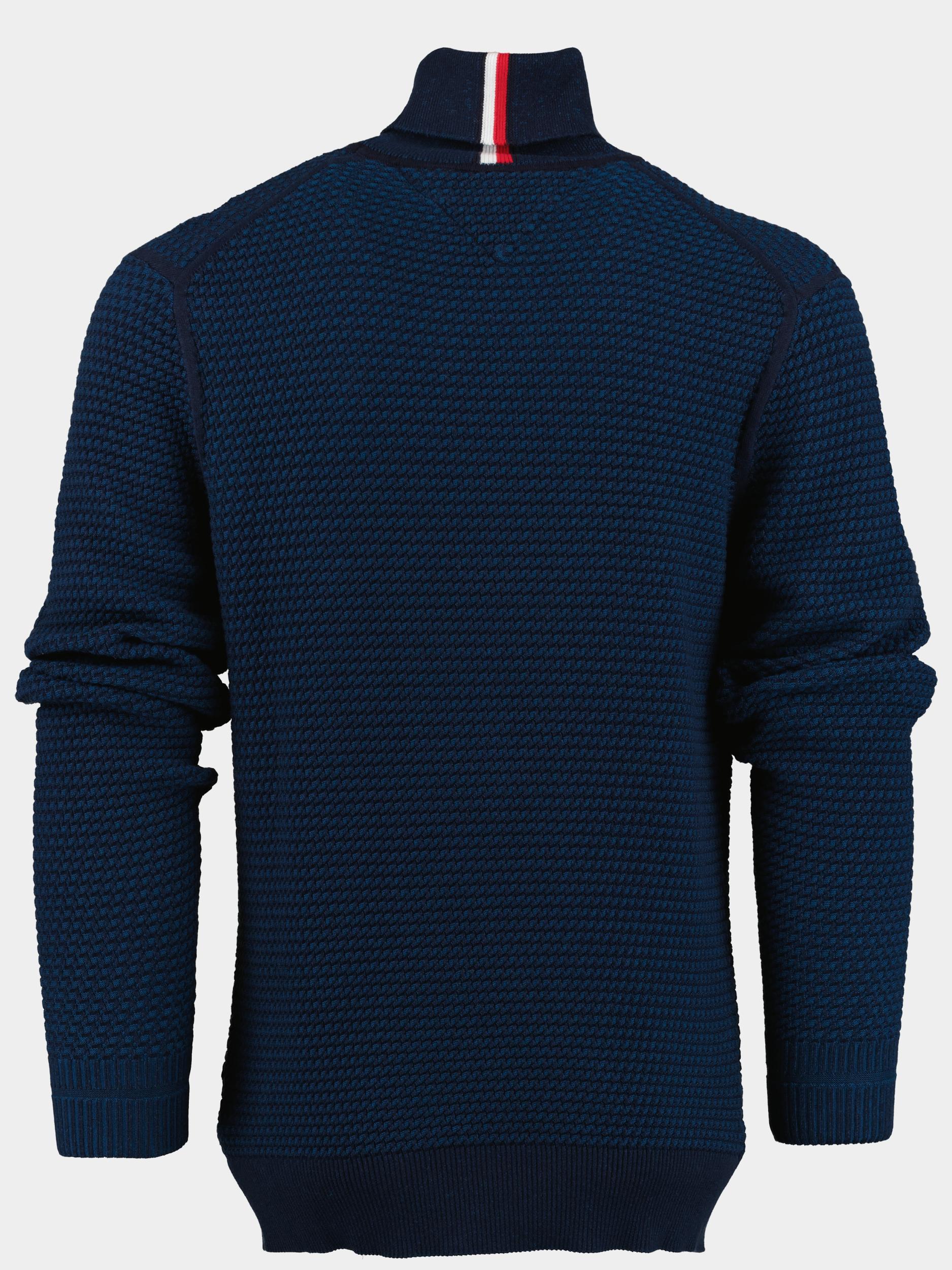 Tommy Hilfiger Coltrui Blauw 2 Tone Structure Roll Neck MW0MW33452/0GY