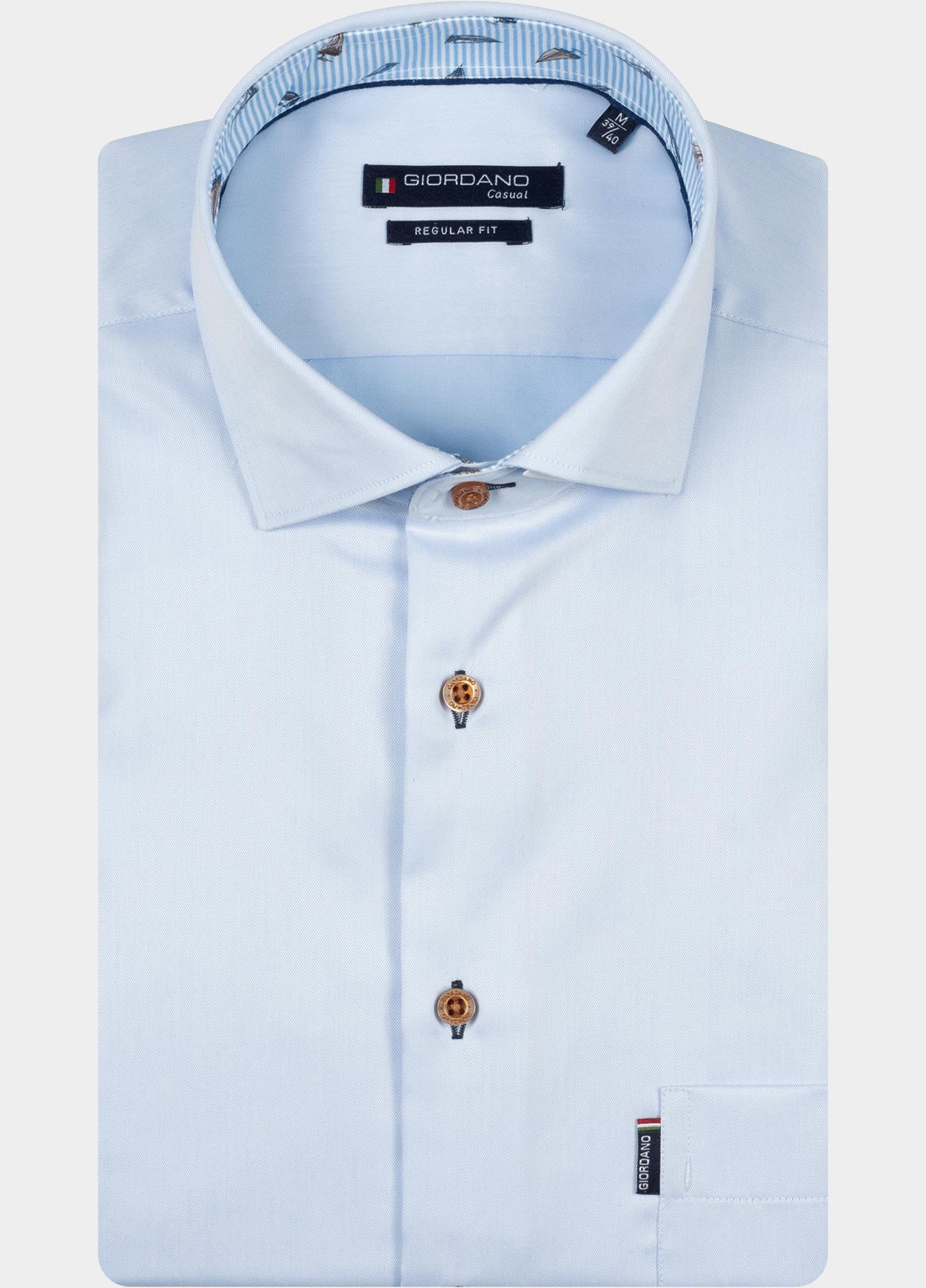 Giordano overhemd korte mouw heren Blauw Genoa Short Sleeve Semi Cutaw 616042/61