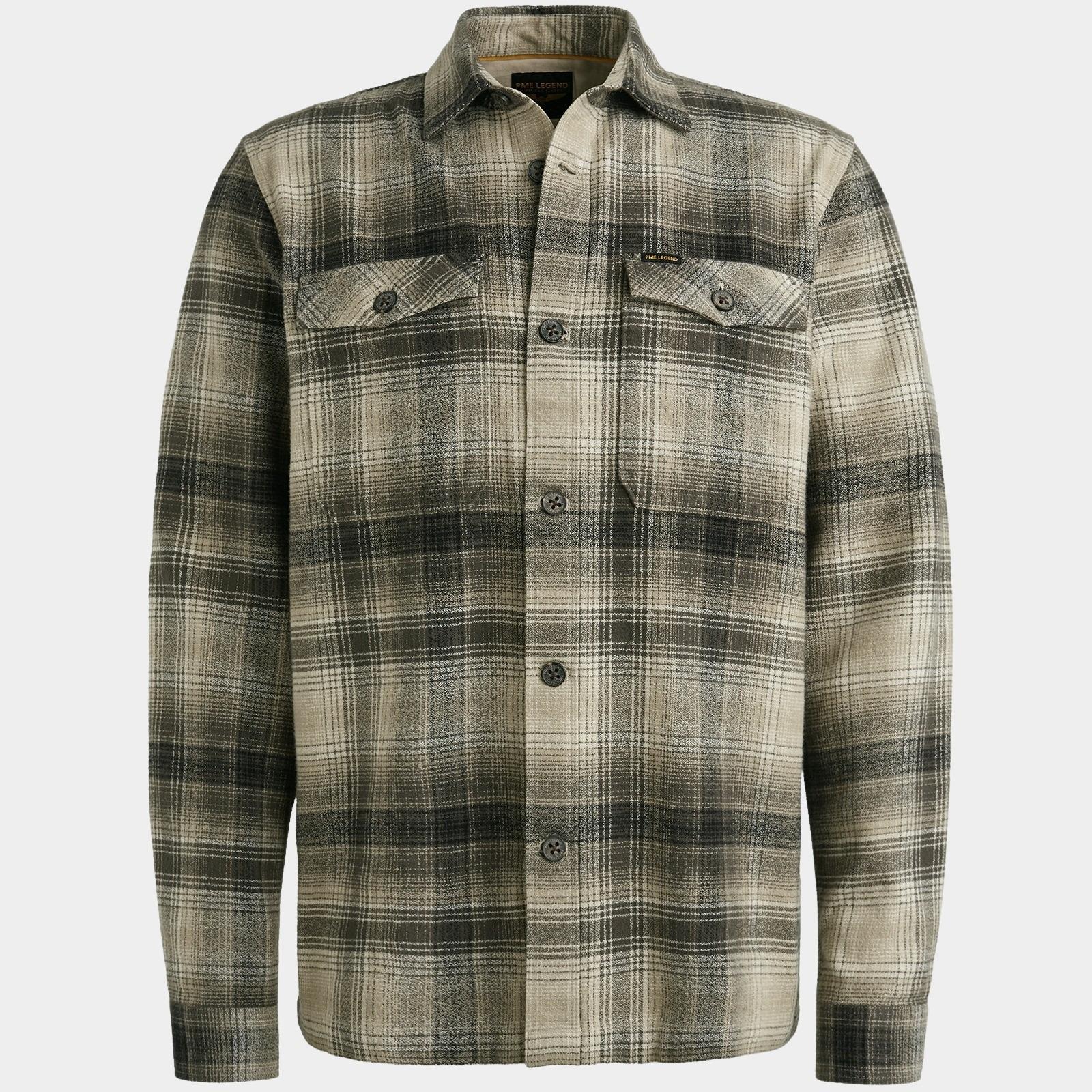 PME Legend Overshirt Bruin LONG SLEEVE SHIRT Brushed Gri PSI2509244/8011