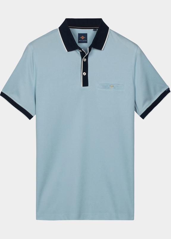Baileys Polo heren Blauw Poloshirt with chestpocket 615273/62