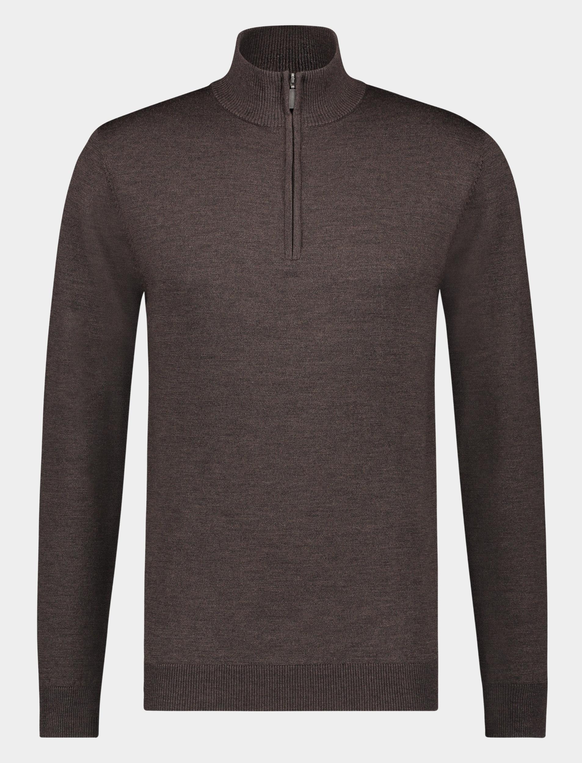 Born With Appetite Pullover Bruin Lux Half Zip Pullover Merino 23305LU15/870 cacao