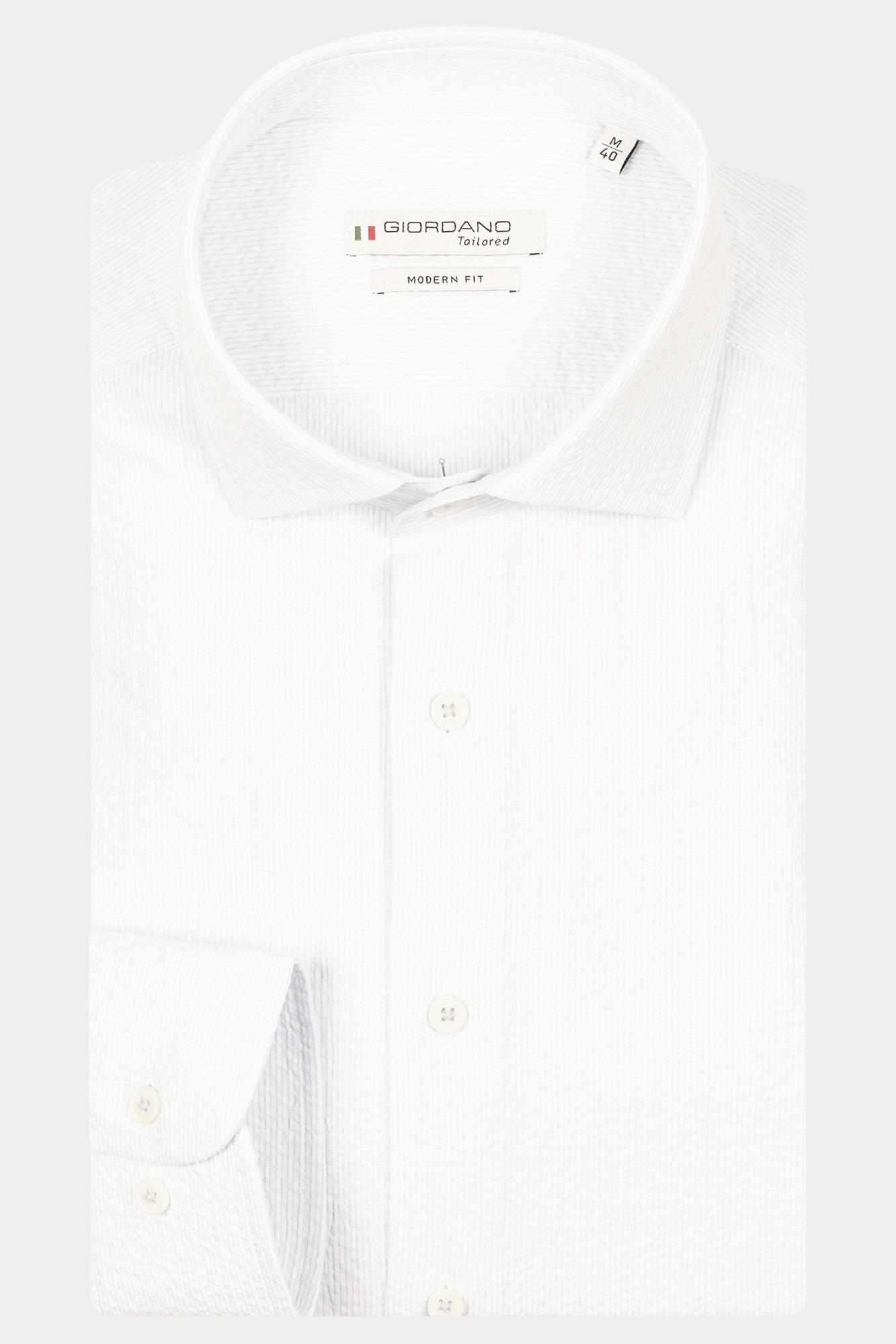 Giordano Casual hemd lange mouw Blauw Row Long sleeve cutaway Seers 517861/61