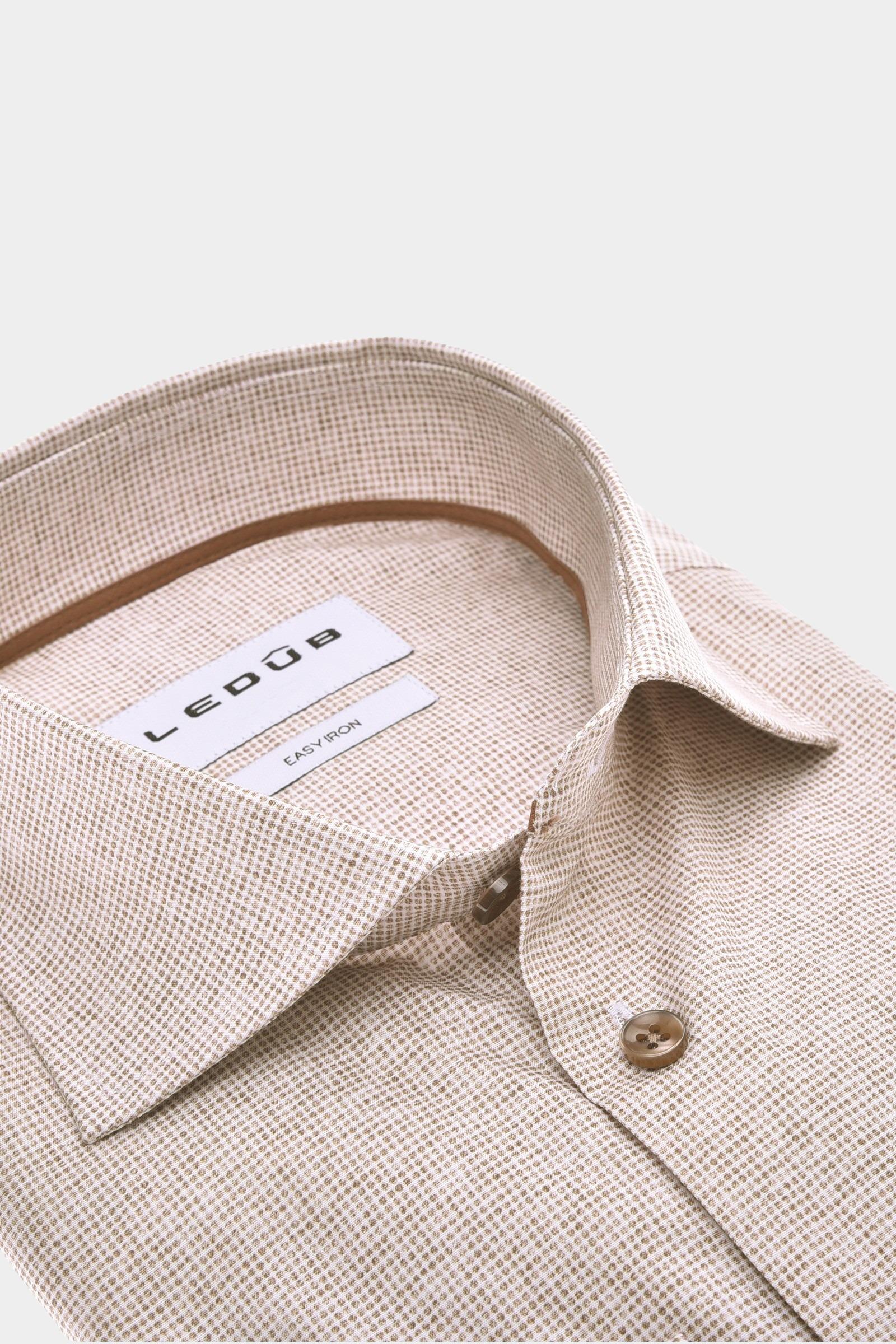 Ledub Overhemd extra lange mouw Bruin MFN7 0143095/680-670-000