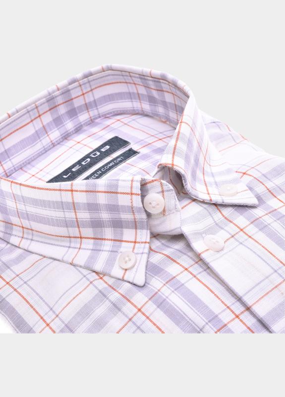 Ledub Business hemd korte mouw Paars  0142416/720-000-000