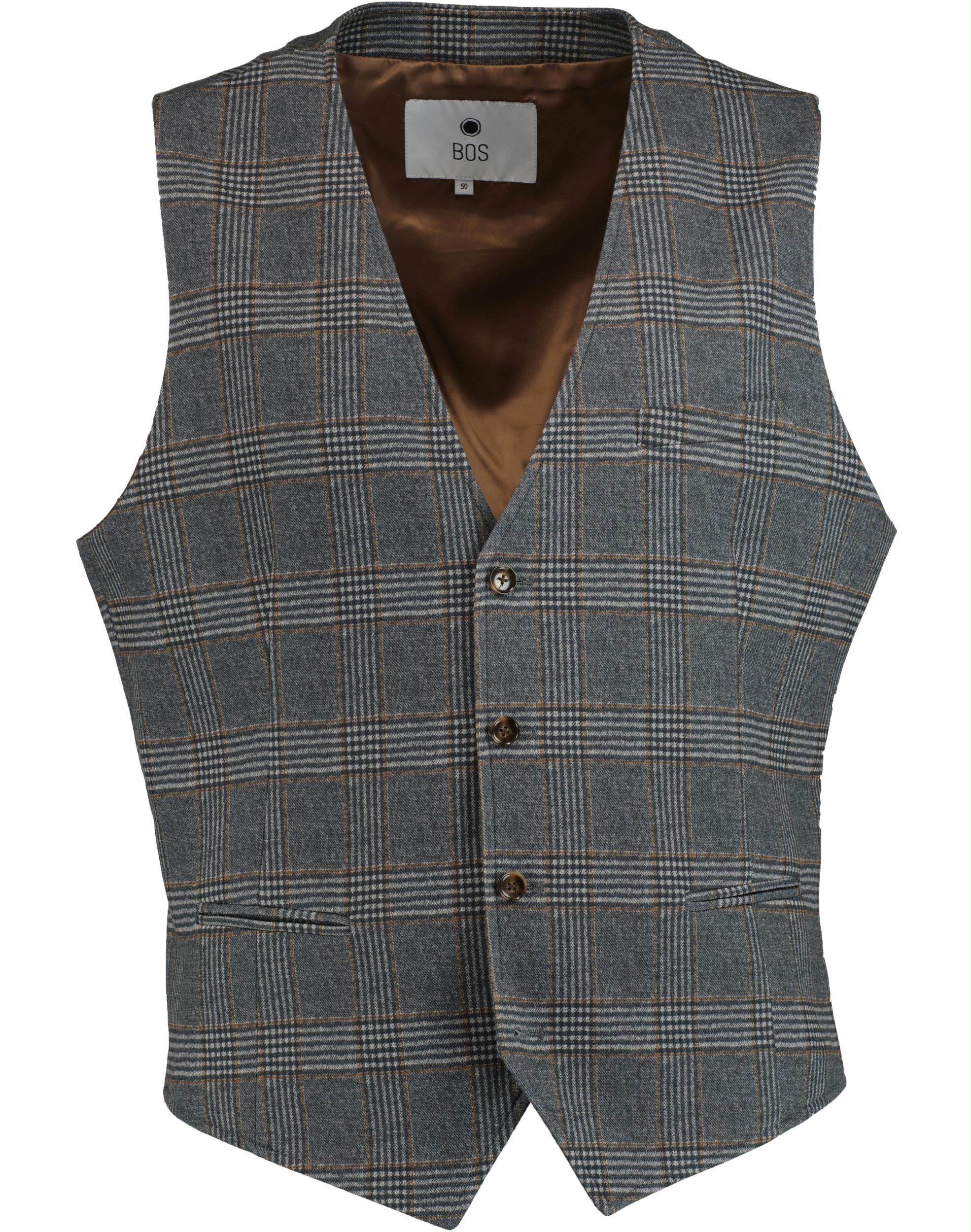 Bos Bright Blue Gilet Grijs Kris Waistcoat 21311KR69BO/940 grey