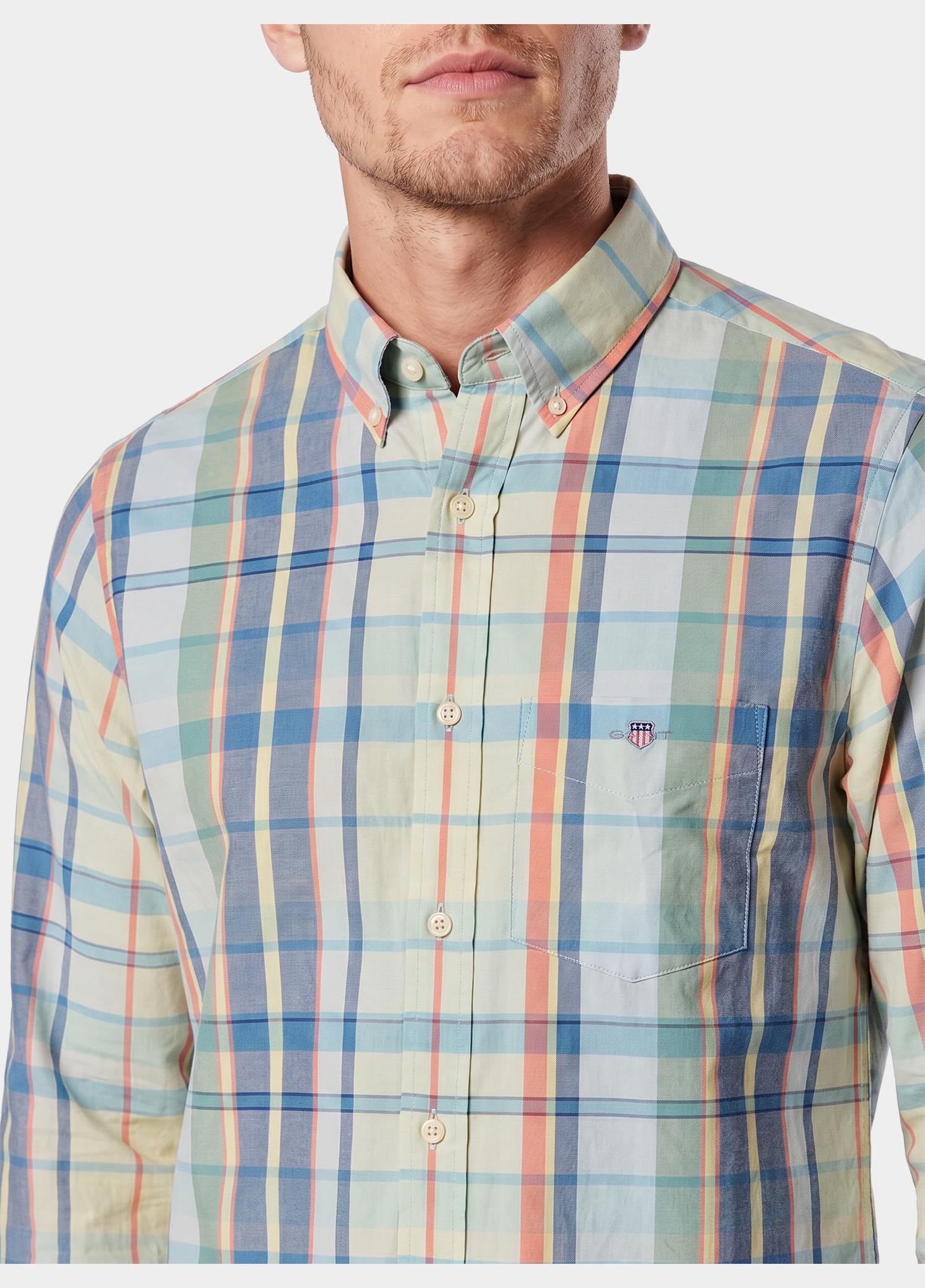 Gant Overhemd heren Groen Geruit poplin overhemd 3262026/331
