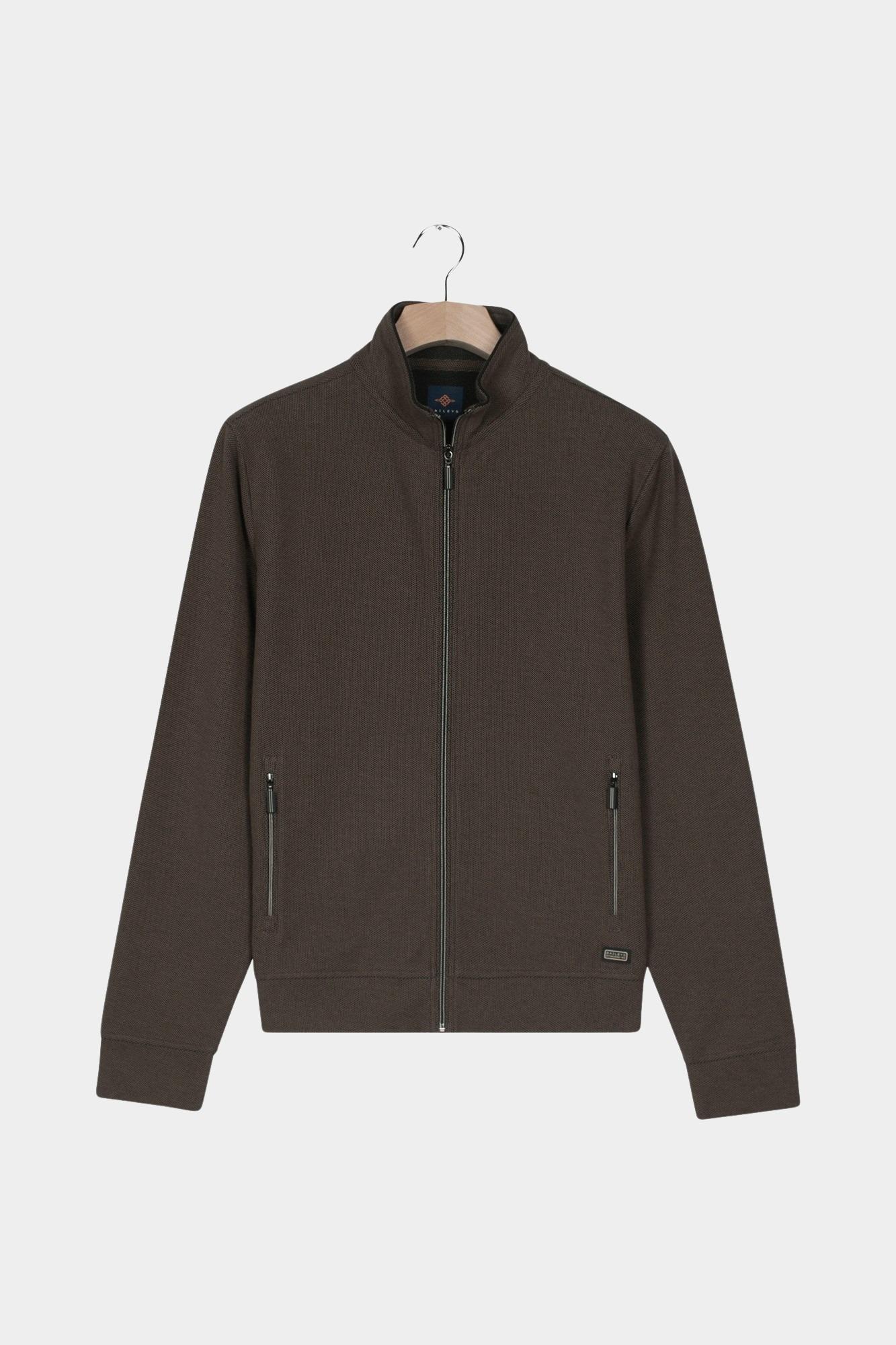 Baileys Vest Bruin Sweat Cardigan Zip  Jacquard 522256/87