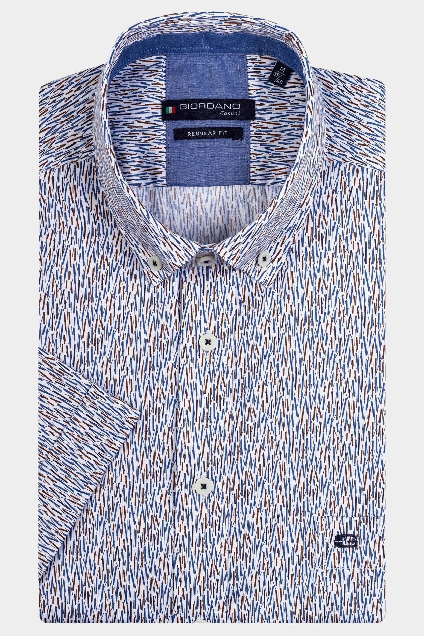 Giordano Casual hemd korte mouw Blauw League 316013/60