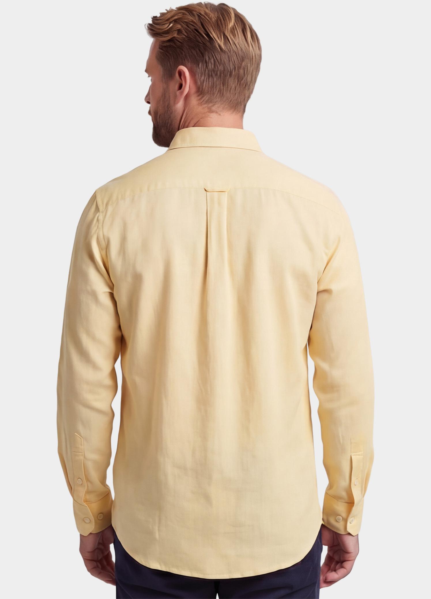 Giordano Overhemd heren Geel Ivy Long Sleeve Button Down S 617009/20