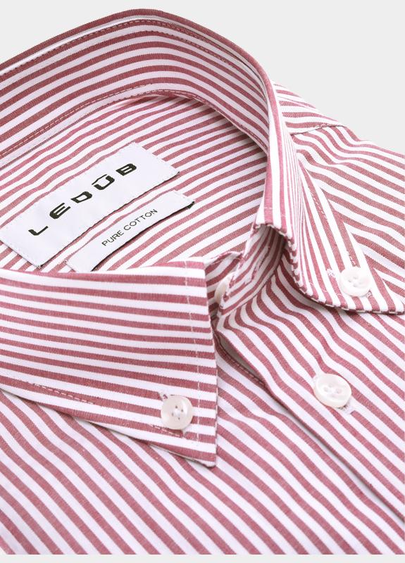 Ledub Business hemd lange mouw Rood  0702101/480-000-000