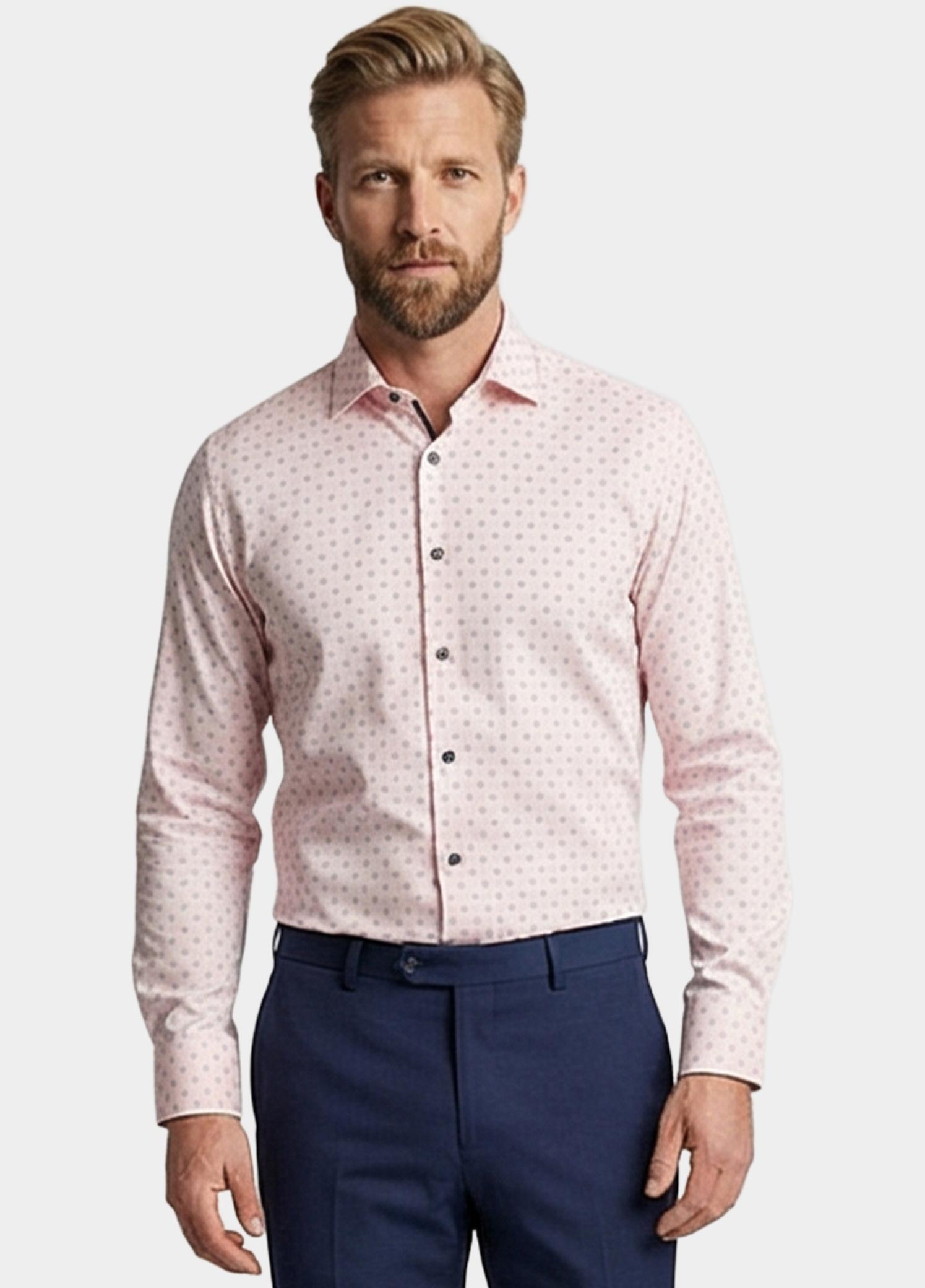 Giordano Overhemd heren Roze Maggiore Long Sleeve Semi Cut 617860/50