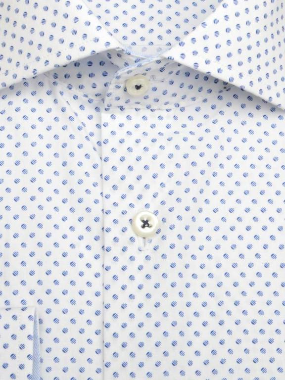 Scotland Blue Casual hemd lange mouw Wit Wesley Dressual Shirt 19306WE20SB/131 white-blue