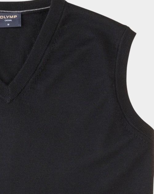 Olymp Spencer Zwart V-Pullunder Basic Merino 533667/68