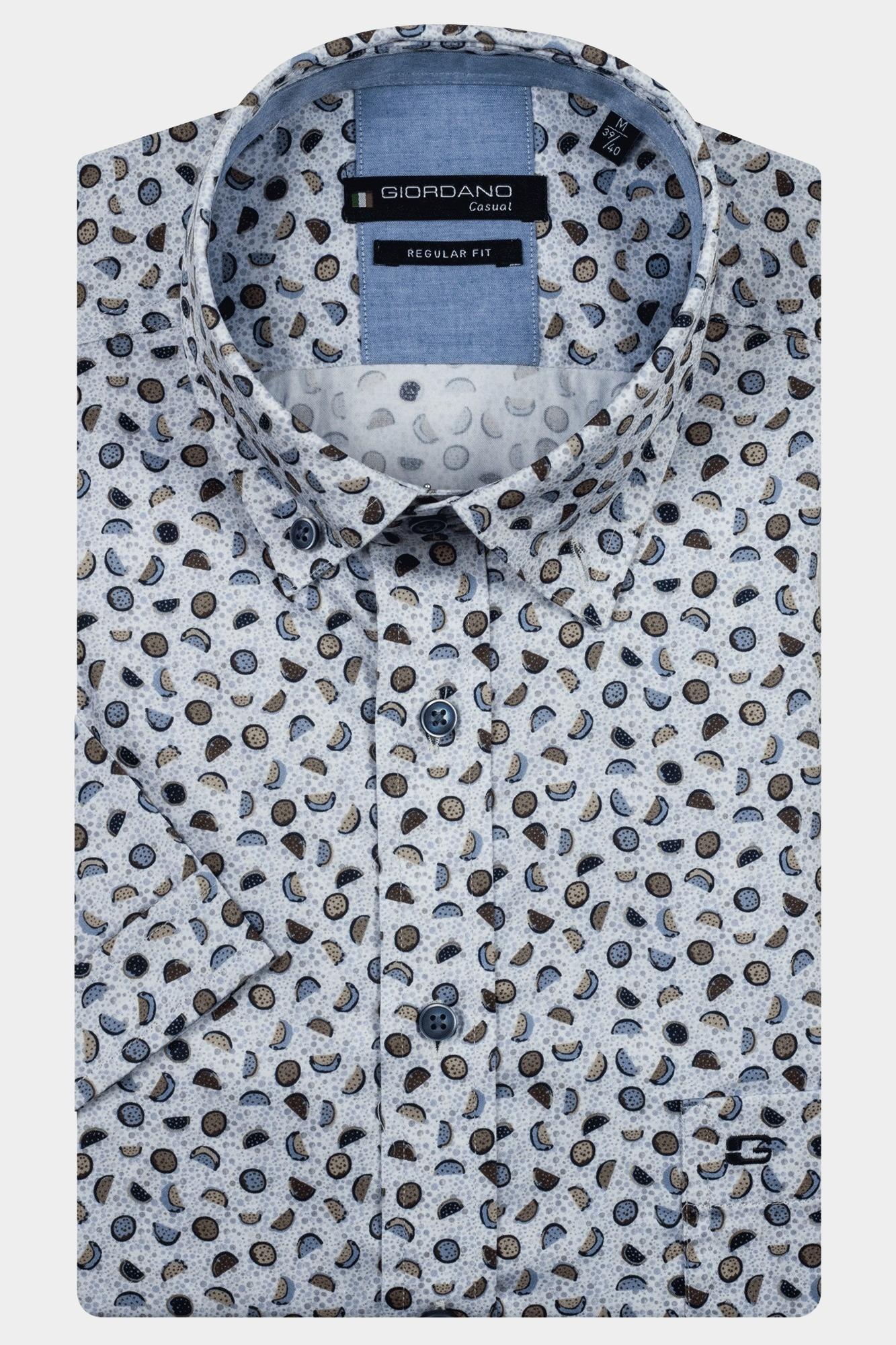 Giordano Casual hemd korte mouw Blauw League short sleeve button do 516042/60
