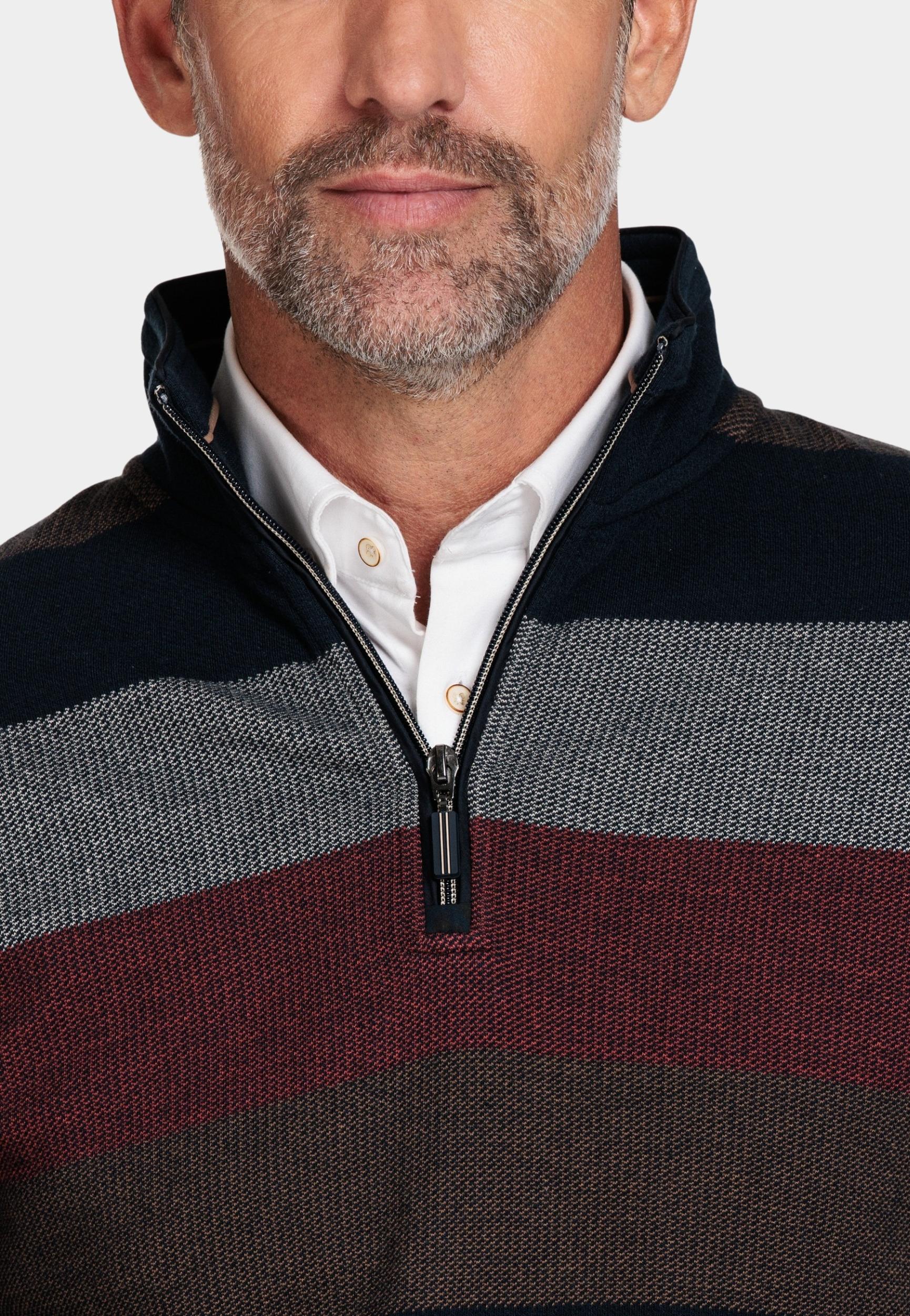 Baileys Half Zip Rood Sweatshirt 1/2 zip Jacquard p 323199/36