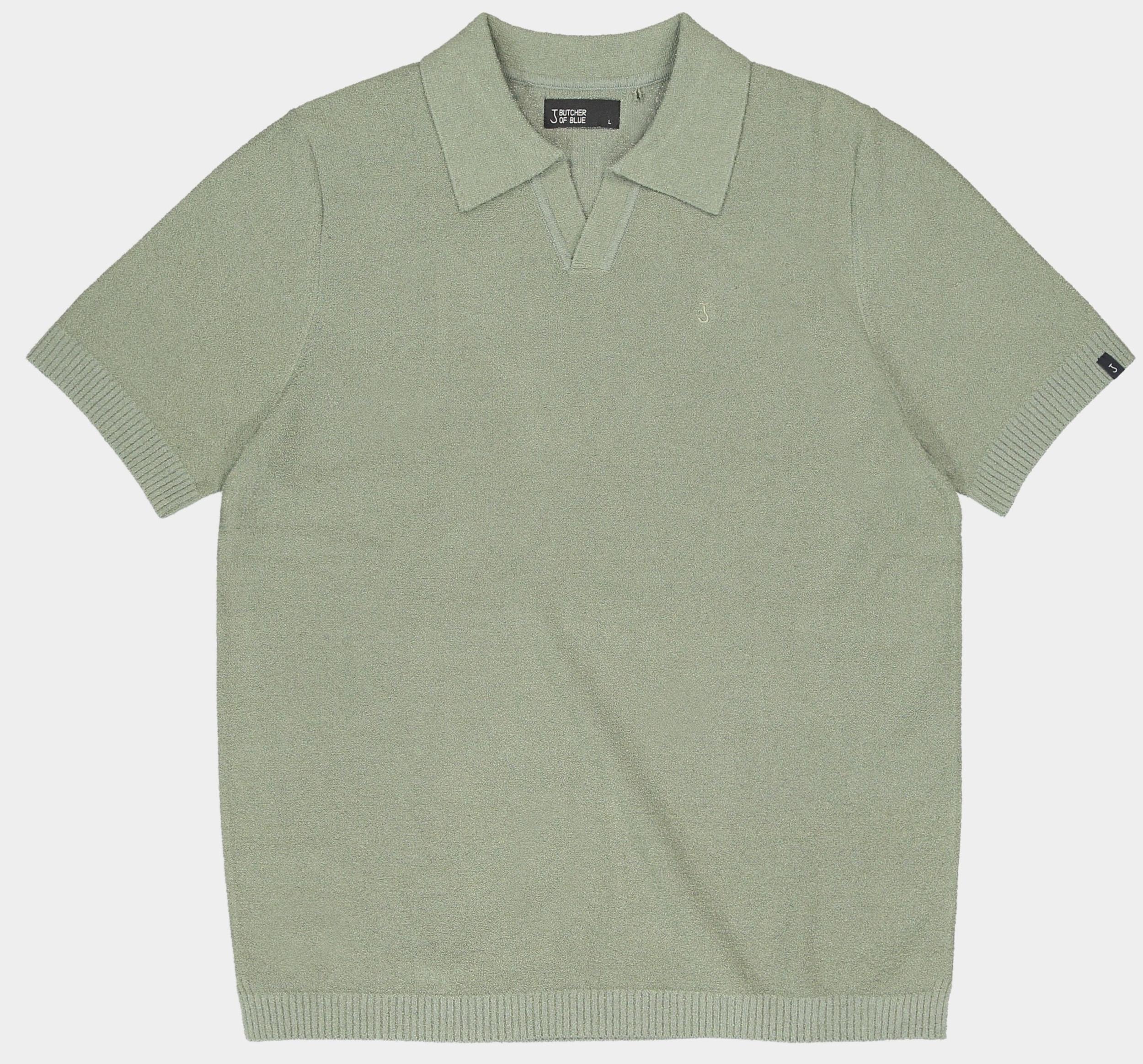 Butcher of Blue Polo korte mouw Groen Boucle Knit Polo M2516018/792