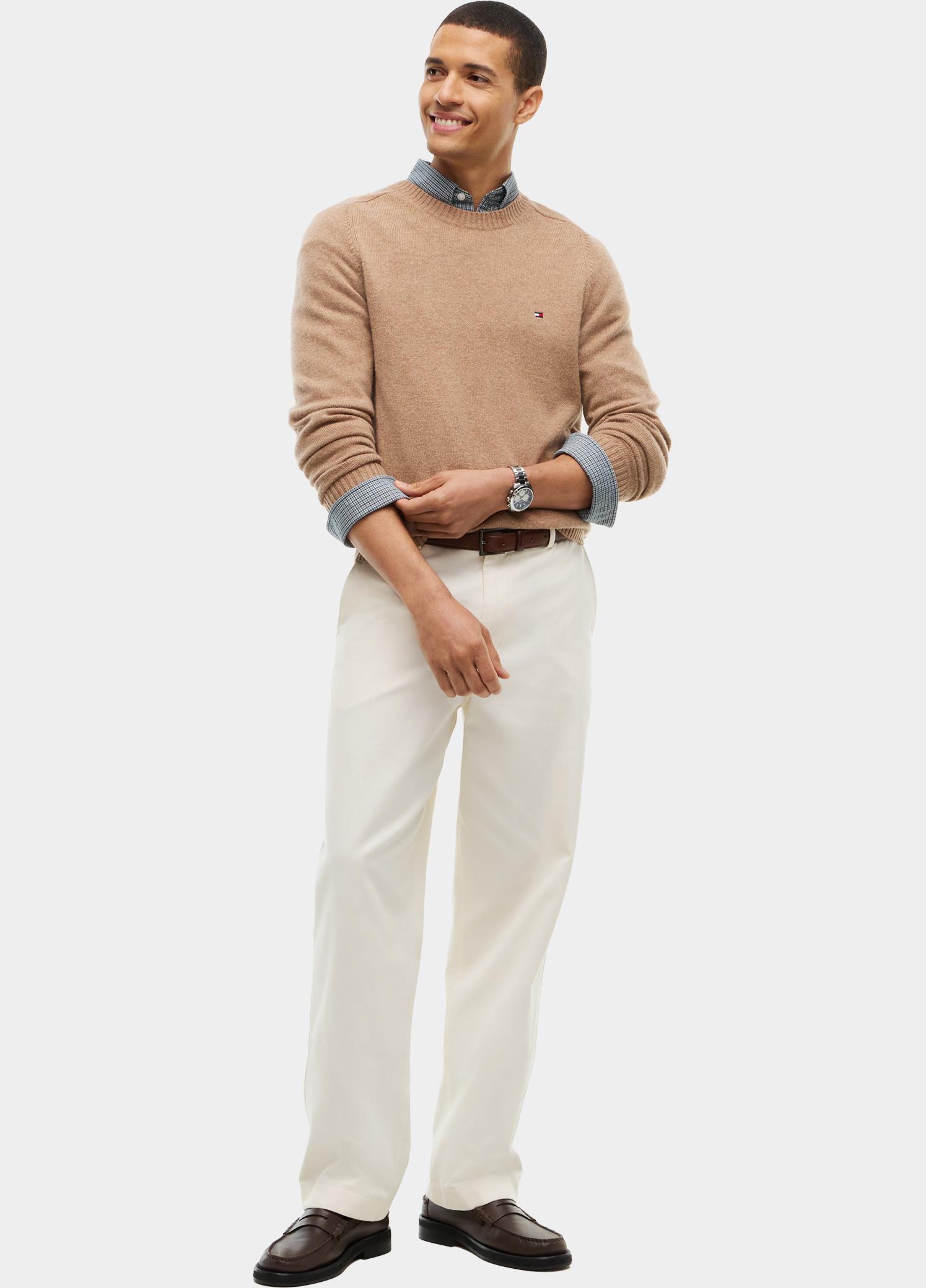 Tommy Hilfiger Pullover heren Bruin LAMBSWOOL CREW NECK MW0MW36535/RFG
