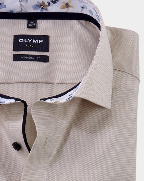 Olymp Business hemd lange mouw Beige 120674-Hemden 120674/22