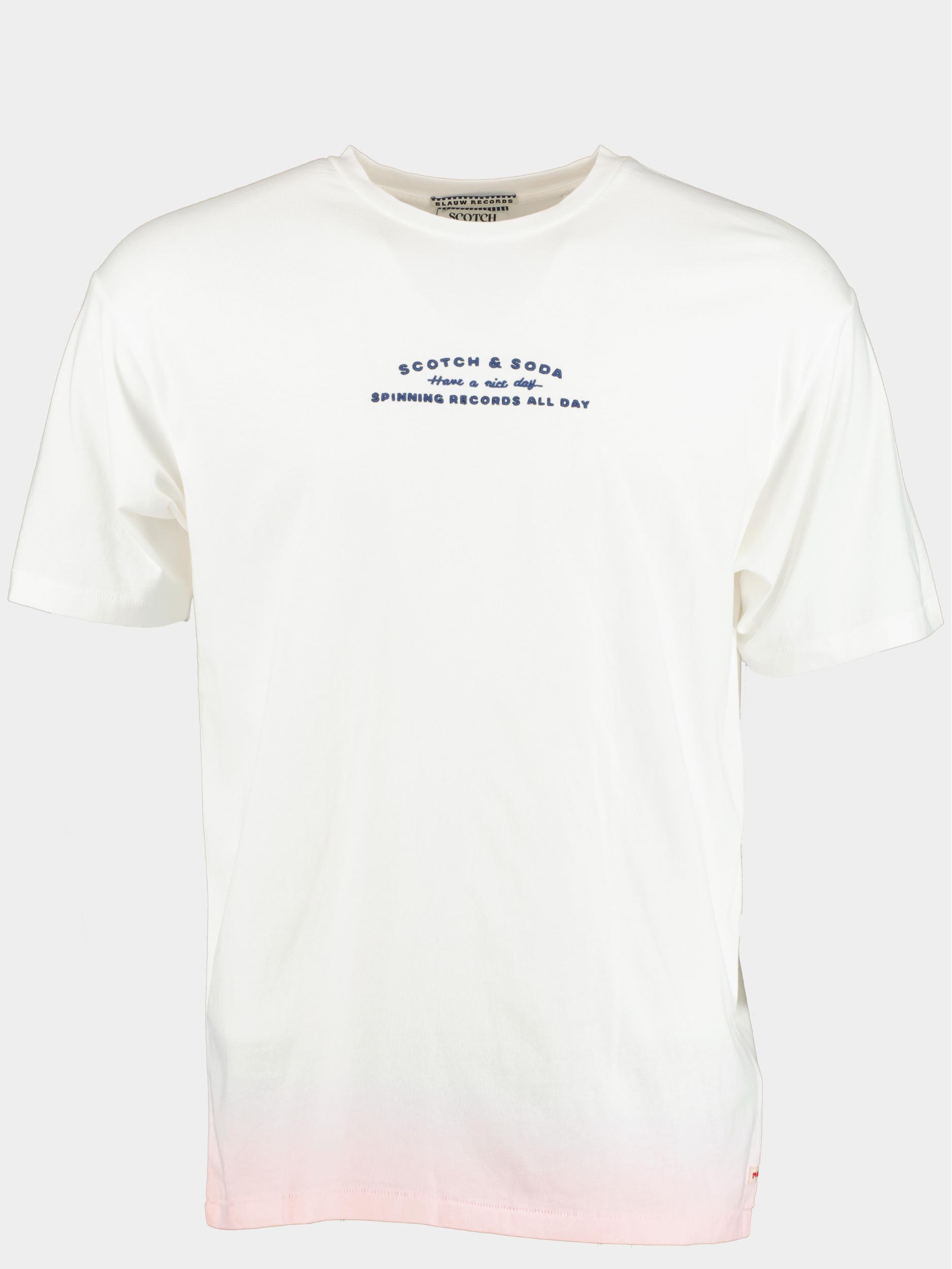 Scotch & Soda T-shirt korte mouw Wit Record Store Artwork T-shirt 173027/0006