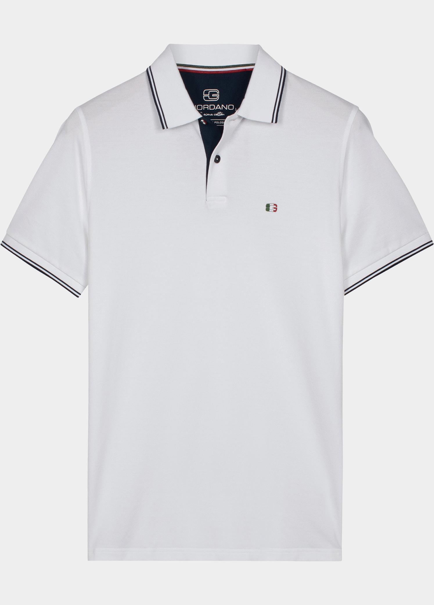 Giordano Polo heren Wit Nico Signature Polo SS Two-Pl 616587/10