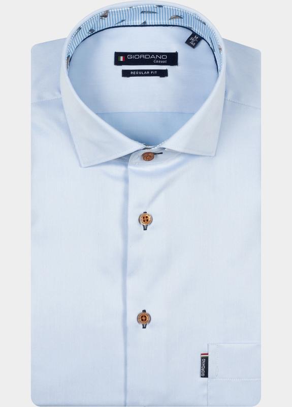 Giordano Overhemd heren Blauw Ascona Long Sleeve Semi Cutaw 617042/61