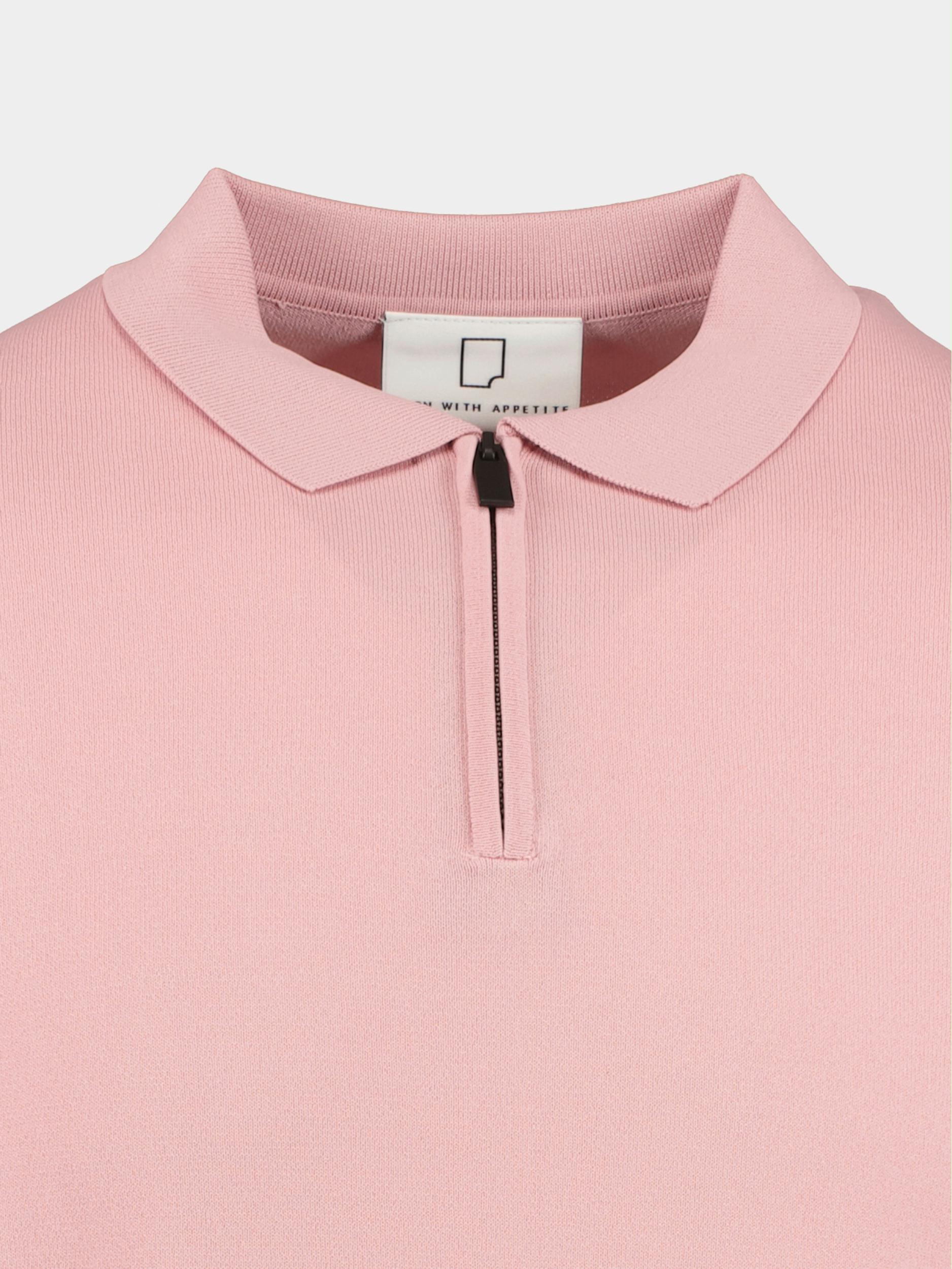 Born With Appetite Polo korte mouw Roze Dan Polo Zip Stretch Knit 23108DA31/737 blush