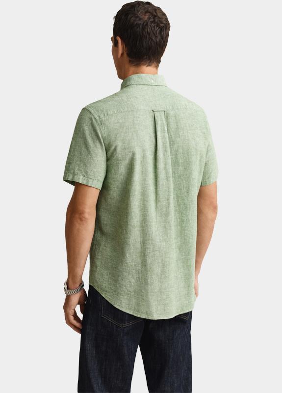 Gant overhemd korte mouw heren Groen Overoverhemd met korte mouwen 3250083/354