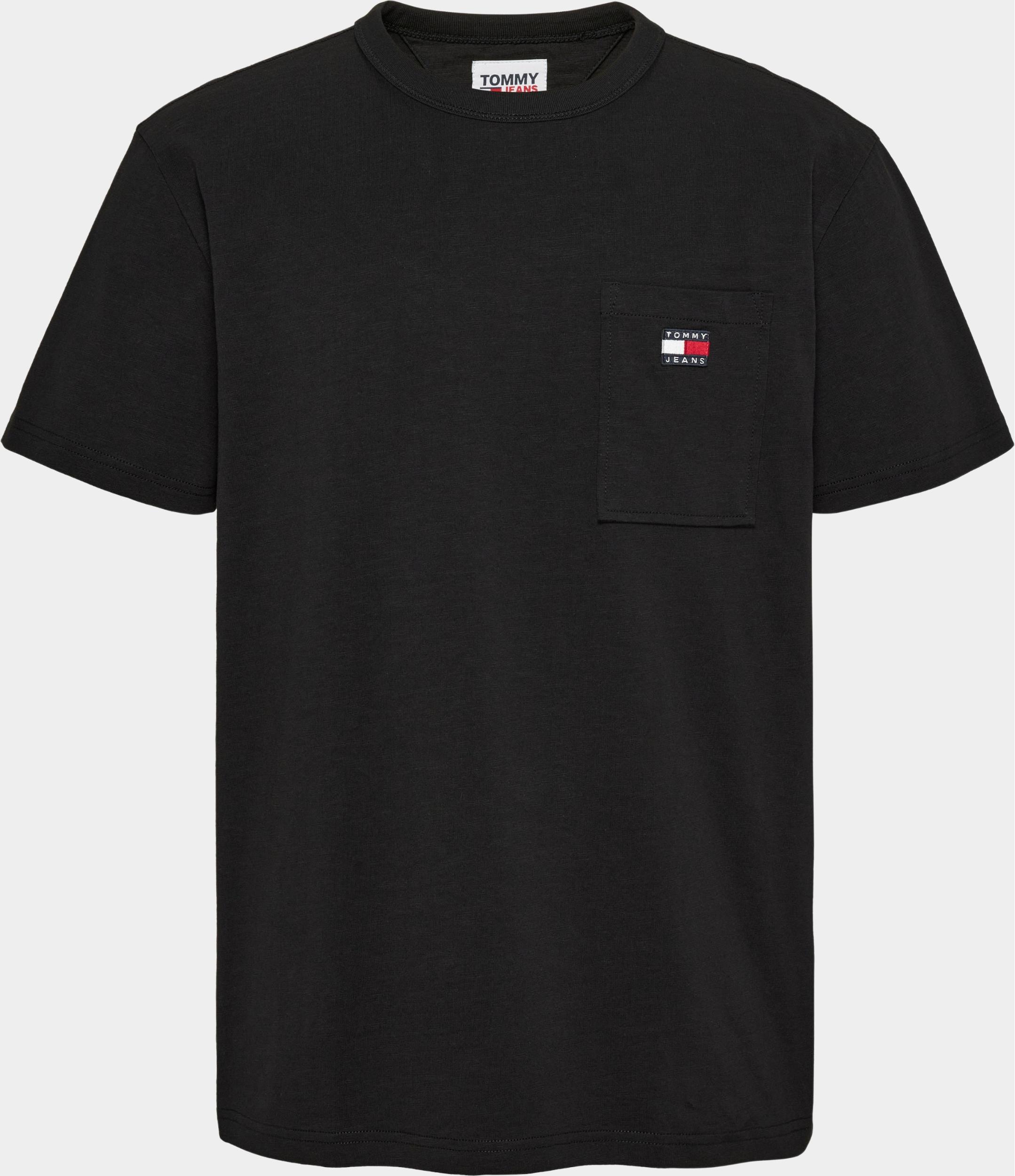 Tommy Jeans T-shirt korte mouw Zwart TJM CLSC badge pocket tee DM0DM16885/BDS