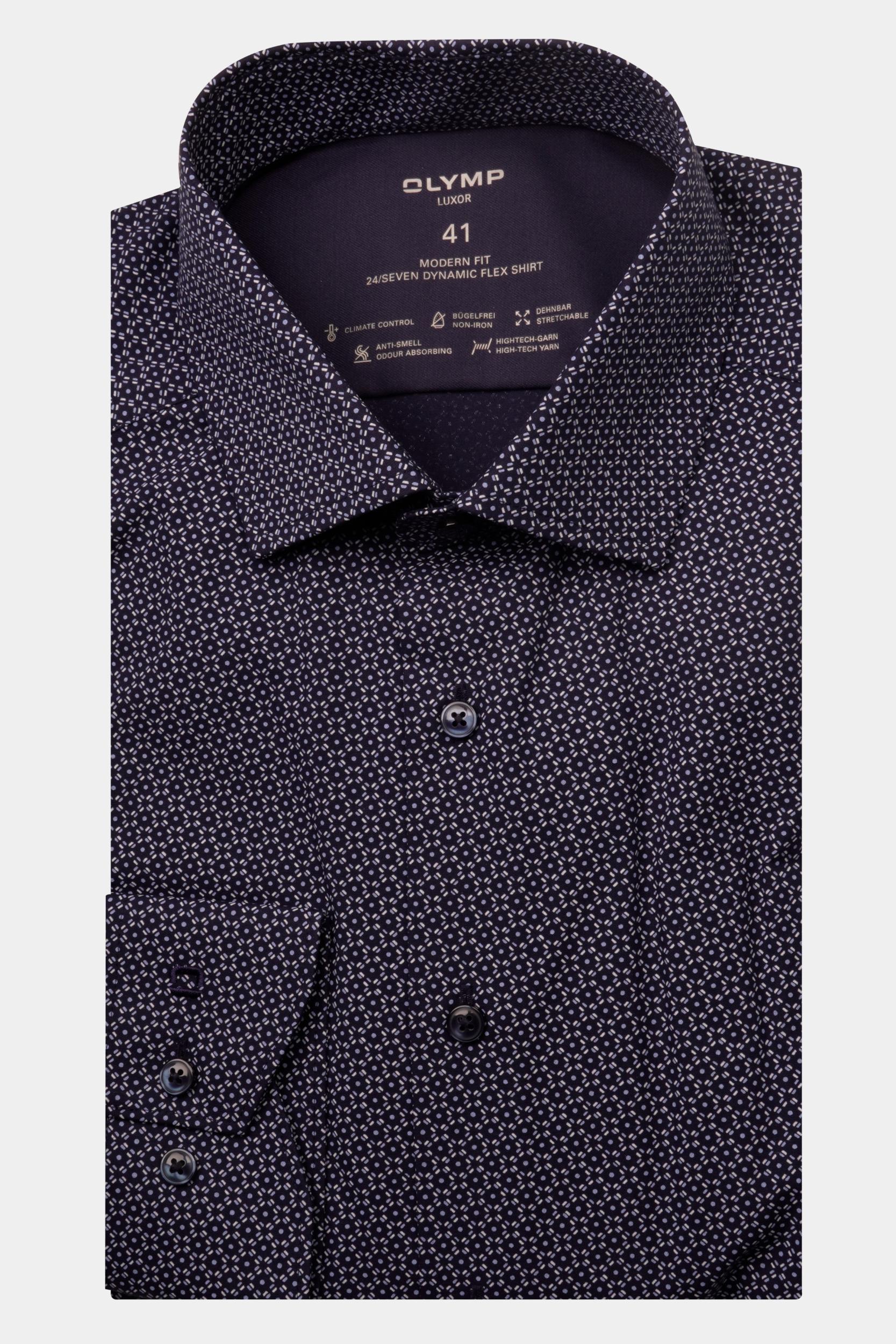 Olymp Business hemd lange mouw Blauw 1248/44 Hemden 124844/18
