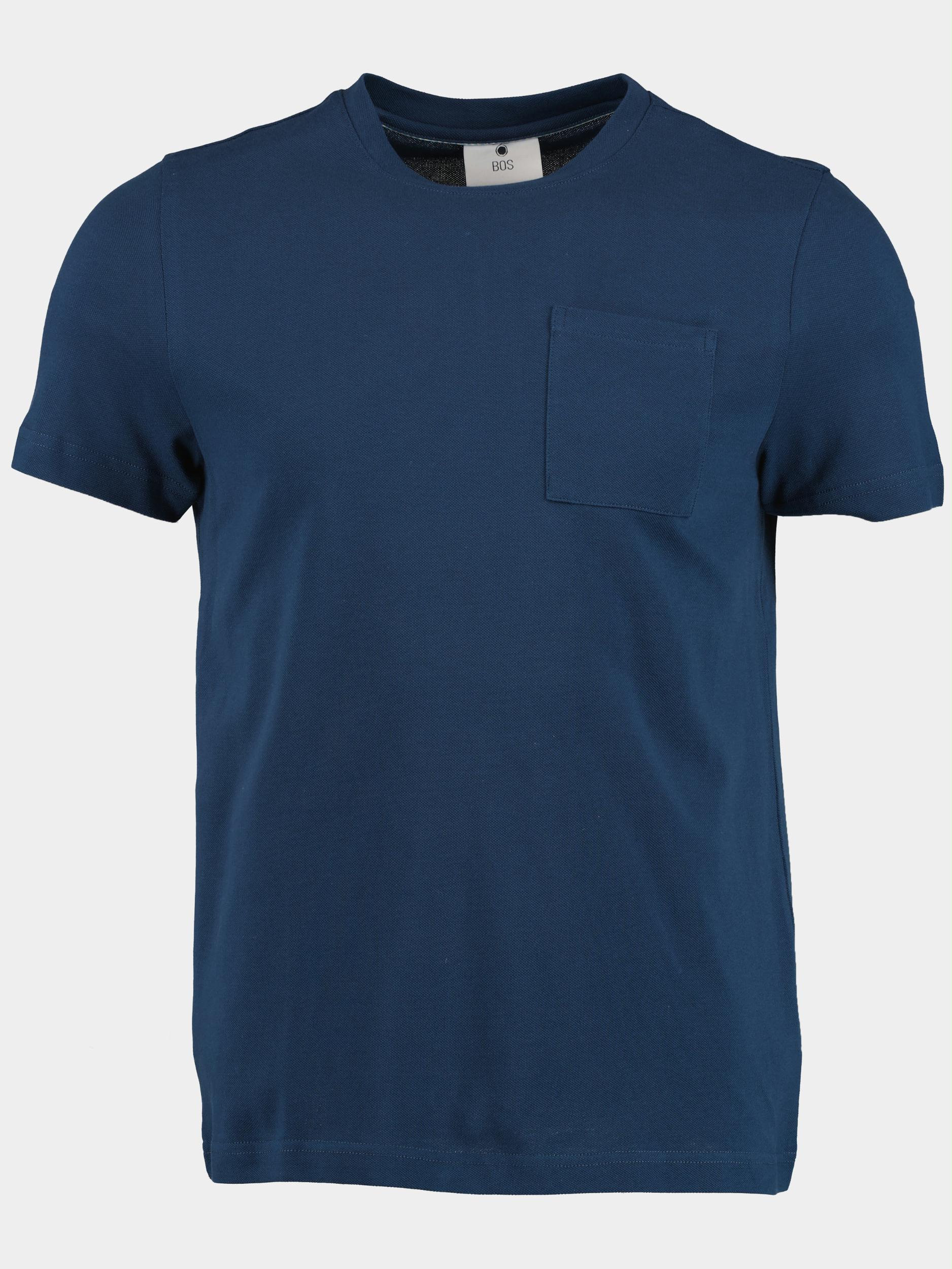 Bos Bright Blue T-shirt korte mouw Blauw Cooper T-shirt Pique 23108CO54BO/267 dark denim