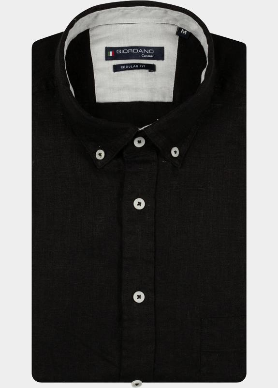 Giordano Overhemd heren Zwart Ivy Long Sleeve Button Down S 617009/90