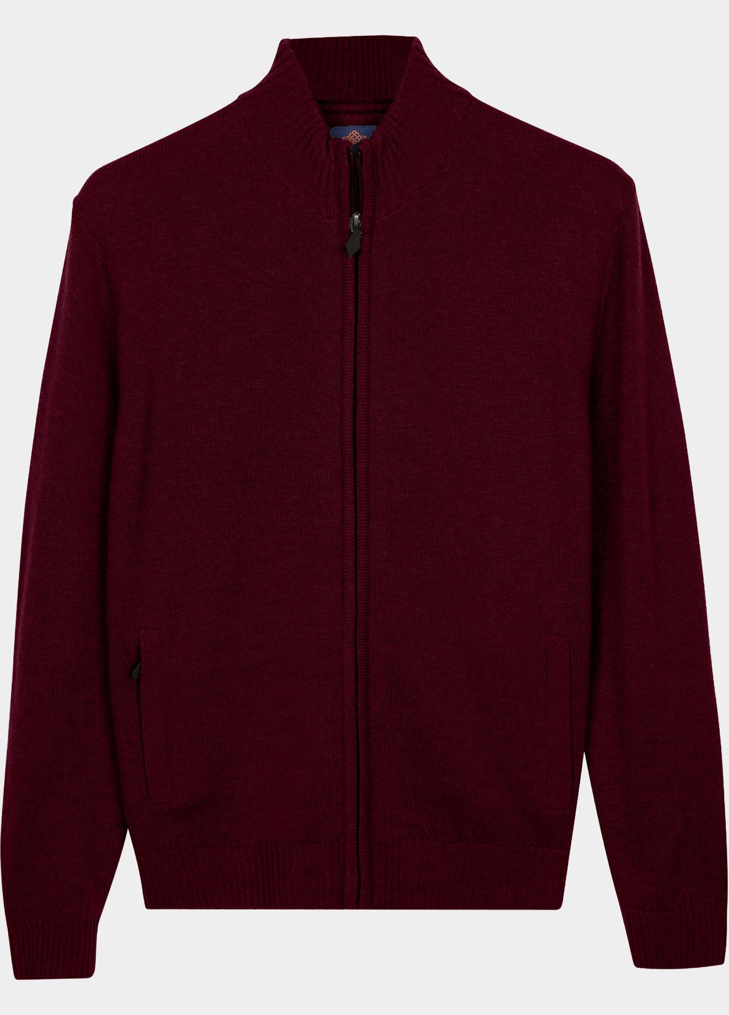 Baileys Vest heren Rood Cardigan Zip  10gg, single kn 620096/385