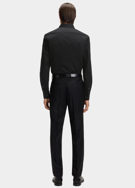 BOSS Black Business hemd lange mouw Zwart H-HANK-kent slim fit 10219212 50469345/001